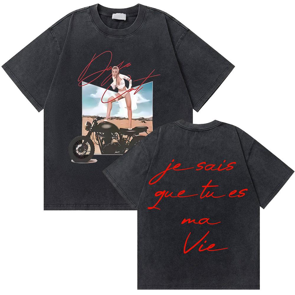 Washed Vintage Rapper Doja Cat Say So Graphic Tshirts Men Women Hip Hop Oversized T Shirt Male Fashion Casual Short Sleeve Tees