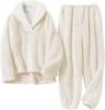 European-Size Christmas Pajamas: Plus Size Shu Cotton Fleece Long Sleeve Homewear Set
