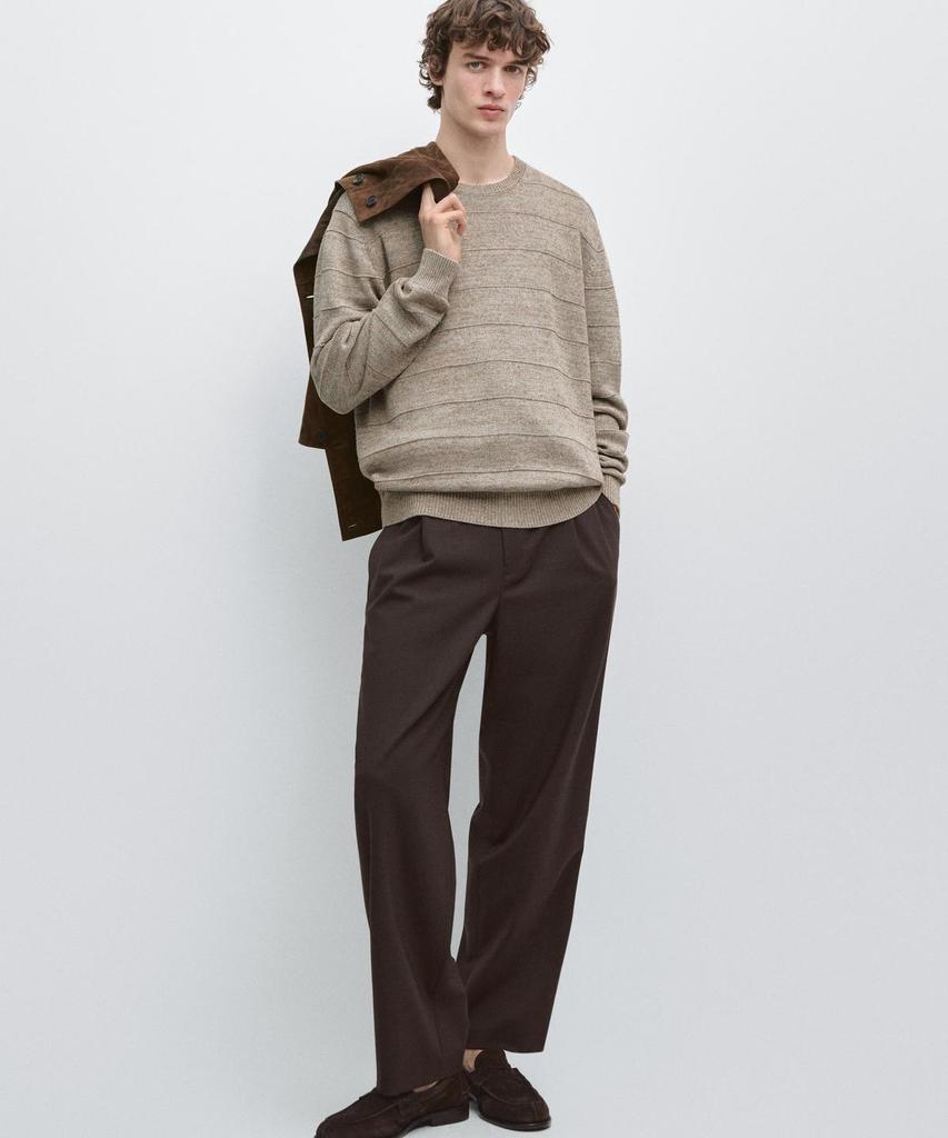 Masimodutti Relaxed Fit Cool Wool Blend Pants