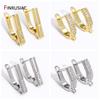 18K Gold Plated Earwire Fixtures Basic Fastener Inlaid Zircon Earring Hook For Jewelry Making, Earring Findings Accessories