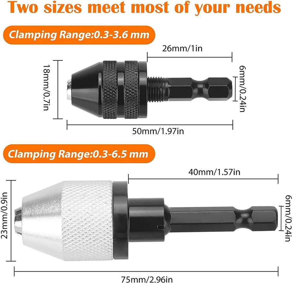 Drill Chuck Bit Clamping Range Drill Keyless Adapter