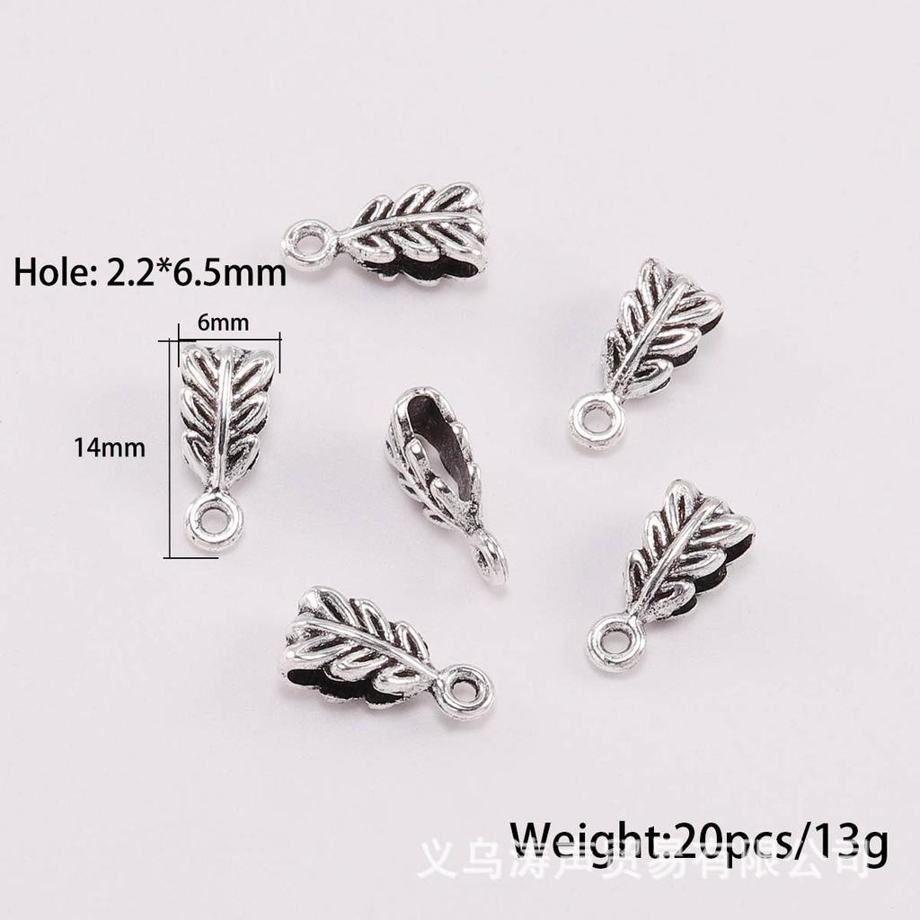 DIY šperky doplňky: Starožitné stříbrné distanční korálky s velkým otvorem pro náramky Pandora a trojcestné náhrdelníky - Sada 20 kusů.