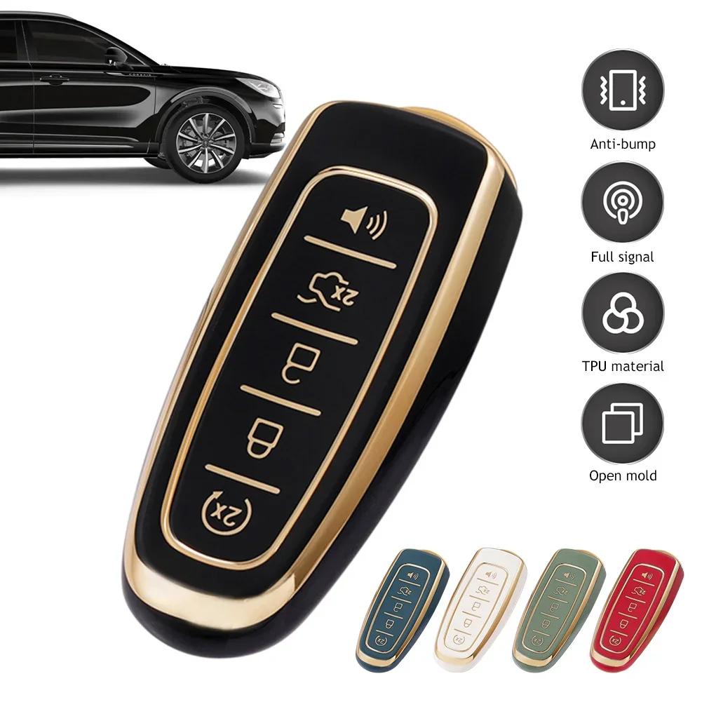 5 Button TPU Car Key Cover Case for Ford Edge Explorer Escape Focus Taurus Flex for Lincoln MKS MKT MKX MKZ Navigator Key Cover