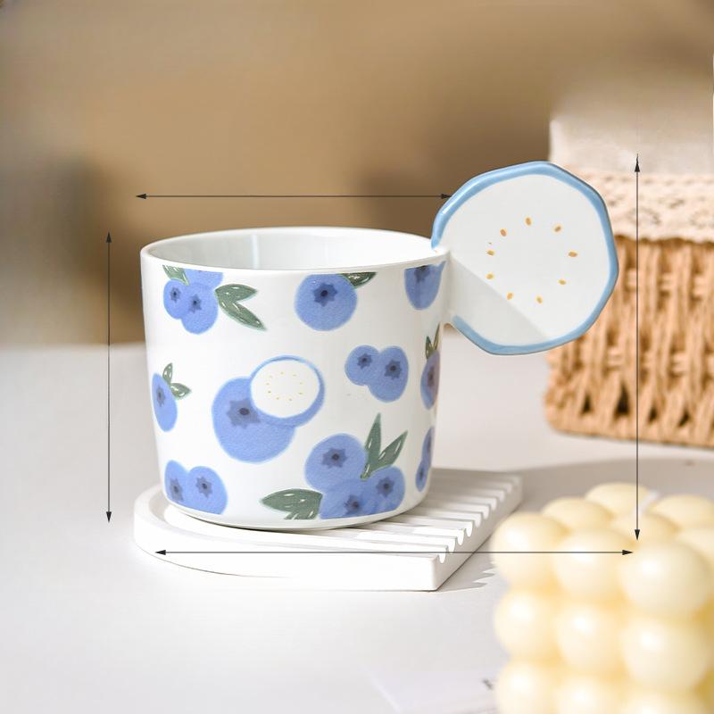 Fruit Ceramic Cup Creative Mug Design Niche Coffee Cup Lacquer Cute Juice Cup High Value Household Use