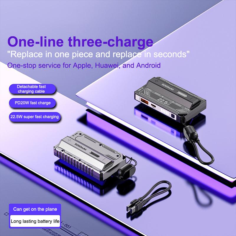21700 Universal Battery Charger Case 20W Type-C Battery Holder Fast Charging Built-In Cable Detachable Diy Power Bank Box