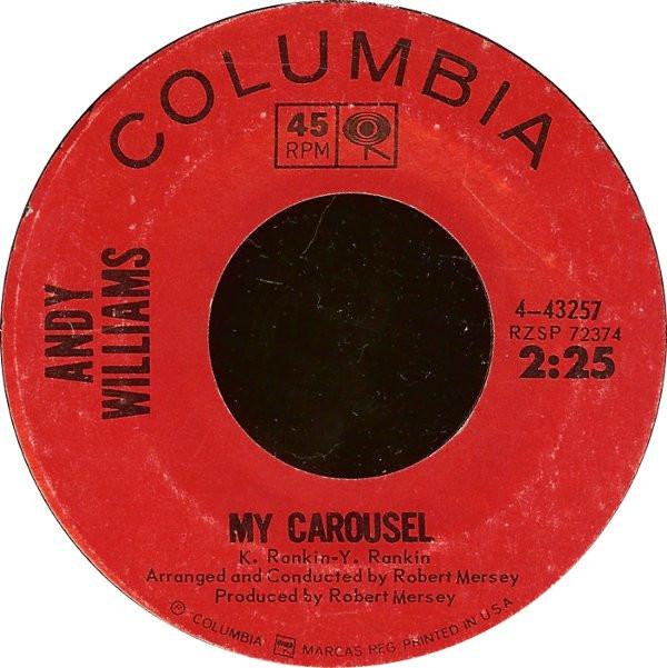 

7inch Record ANDY WILLIAMS - My Carousel 443257 Columbia 1965 US Jazz Used