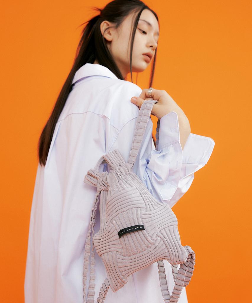 Pleatsmama Mini Bow Backpack Gray