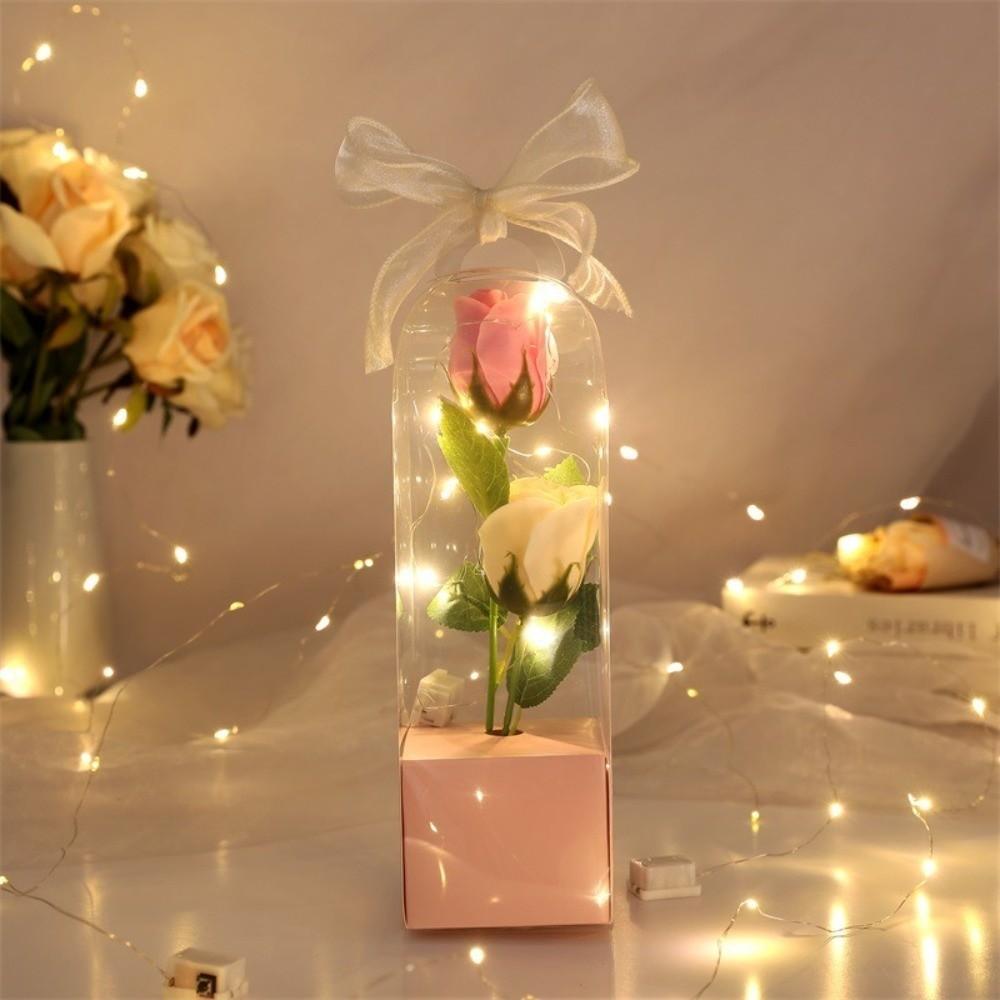 Popular Simulation Artificial Flower with Box Exquisite Fake Flower Gift Carnation Rose Bouquet Mother's Day