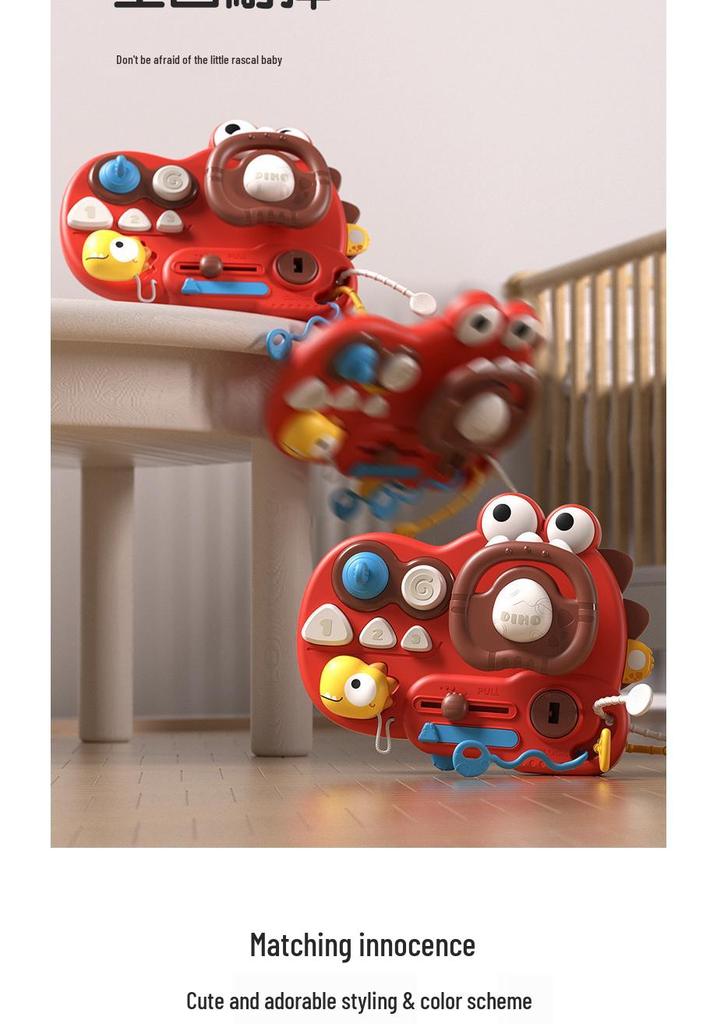Dinosaur Multifunctional Steering Wheel Educational Toy for Babies and Children - Eco-friendly Materials