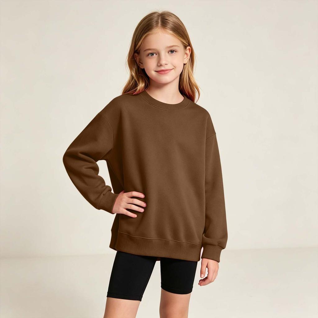 T-shirt a manica lunga unisex per bambini in cotone, colore, morbida, strato interno, maglietta per l'uso quotidiano