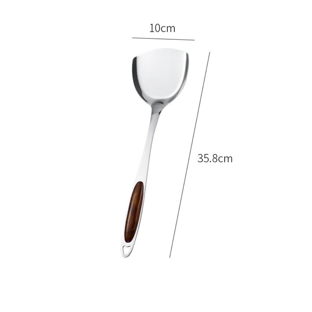 Wooden Handle Kitchen Wok Spatula Solid Spoon Slotted Spoon Stainless Steel Shovel Stainless Steel Fork Kitchenware Tools
