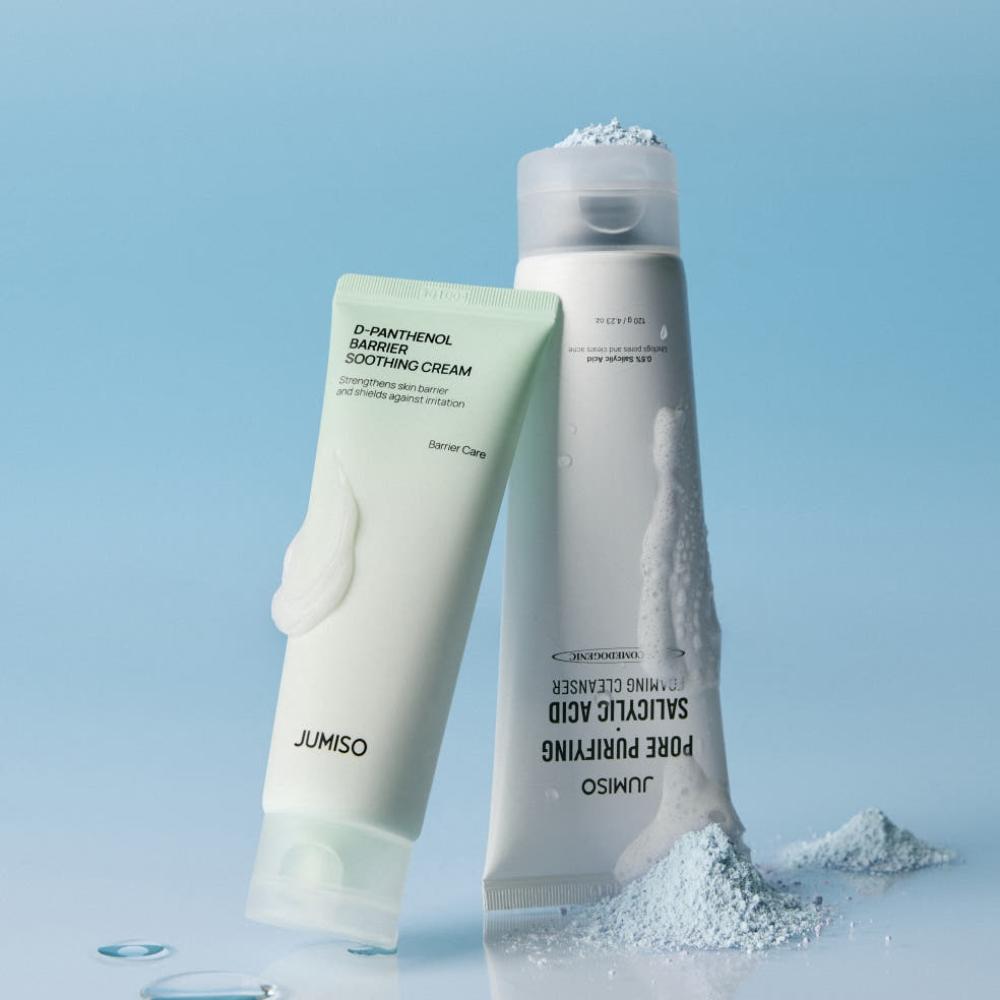 Jumiso D-Panthenol Barrier Soothing Cream 80ml and Pore Purifying Salicylic Acid Cleansing Foam 120g Set