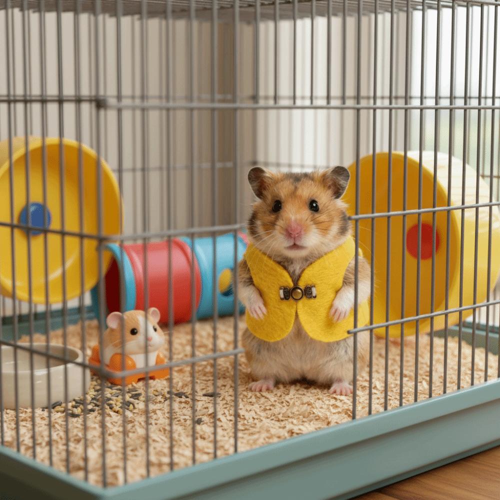 Breathable Hamster Jacket Retro Buckle Pet Apparel Cozy Hamster Vest  Four Seasons