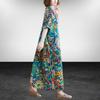 Damen Sommer Print Vintage Künstlerisch Böhmisch Locker Übergröße Etuikleid