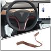 Grain Steering Wheel Trim Cover Interior Accessories For Tesla Model 3 17-21 US