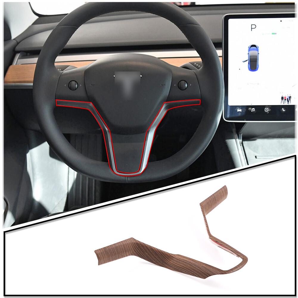 Grain Steering Wheel Trim Cover Interior Accessories For Tesla Model 3 17-21 US