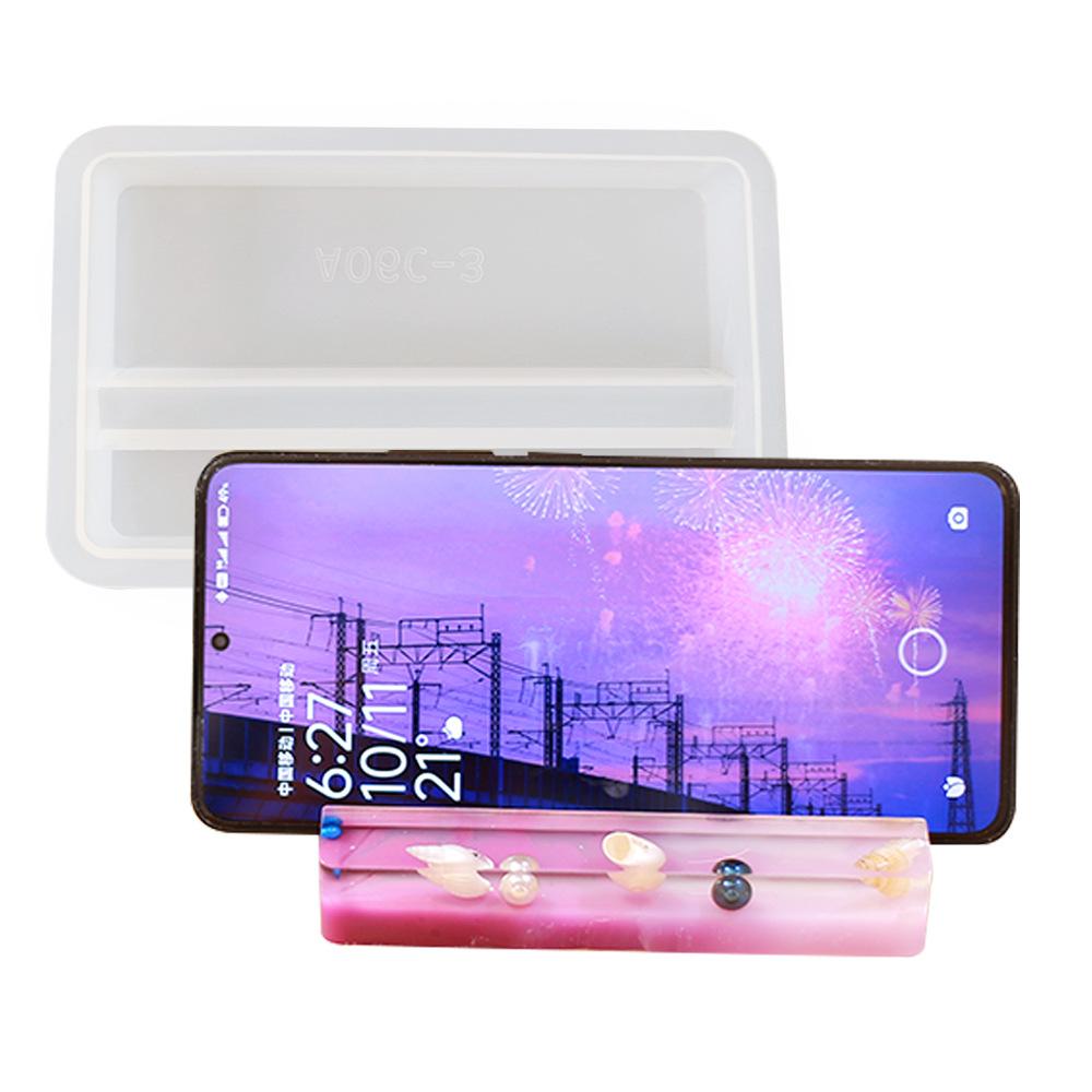 Stojanový držák na mobilní telefon Silikonová epoxidová pryskyřice Odlévací forma pro DIY podložku na mobilní telefon Domácí kancelářská dekorace