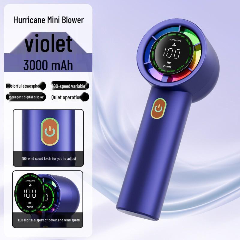 2026 Model G80 High-Speed USB Rechargeable Brushless Mini Portable Handheld Fan 3000mAh Battery