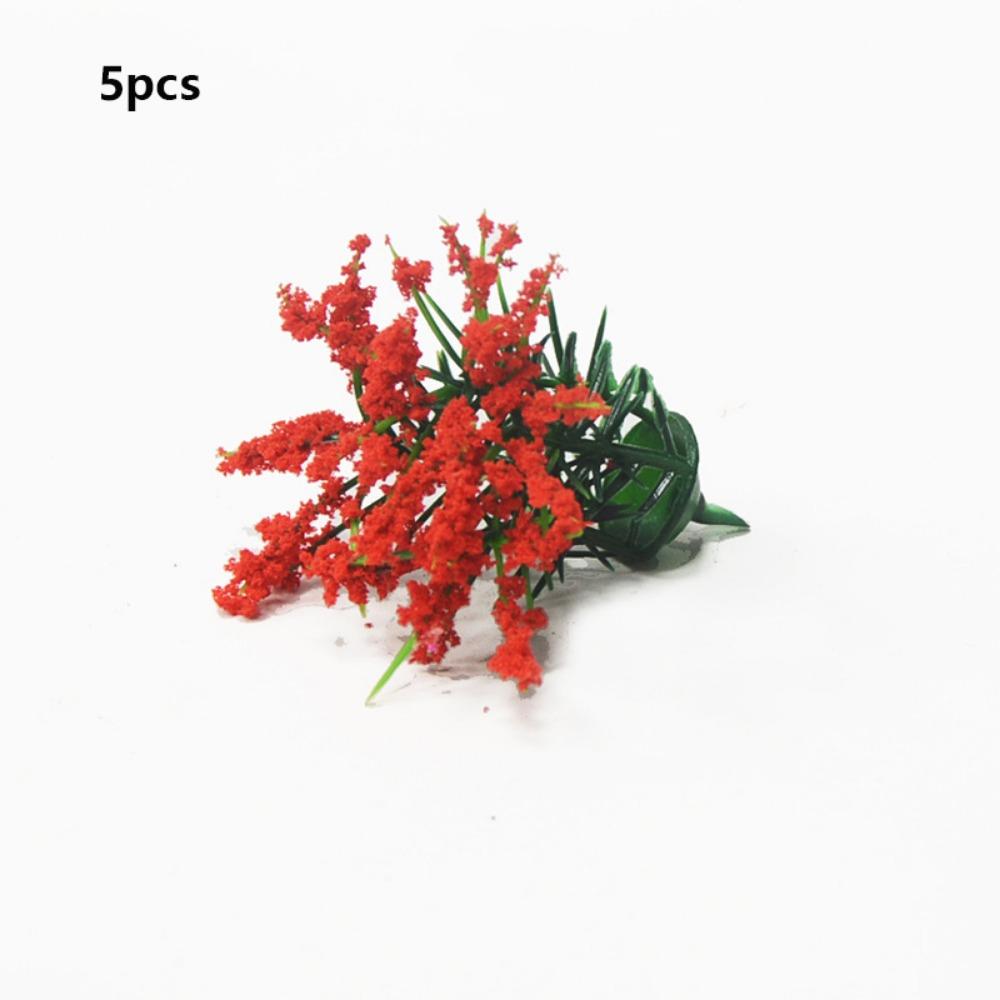 5pcs Mixed Colorful Miniature Flower Cluster Plastic Outdoor Scene Materials New Sand Table Model