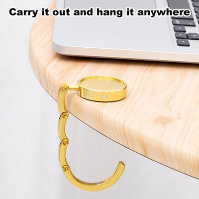 Foldable Bag Hook with Magnet Anti-Slip Design Versatile Compatibility Space-saving Metal Bag Hook Handbag Purse Hanger