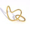 Edelstahlring für Damen Luxus Gold Silber Farbe Herz Hohl Verstellbarer Ring Wasserdicht Finger Schmuck Zubehör