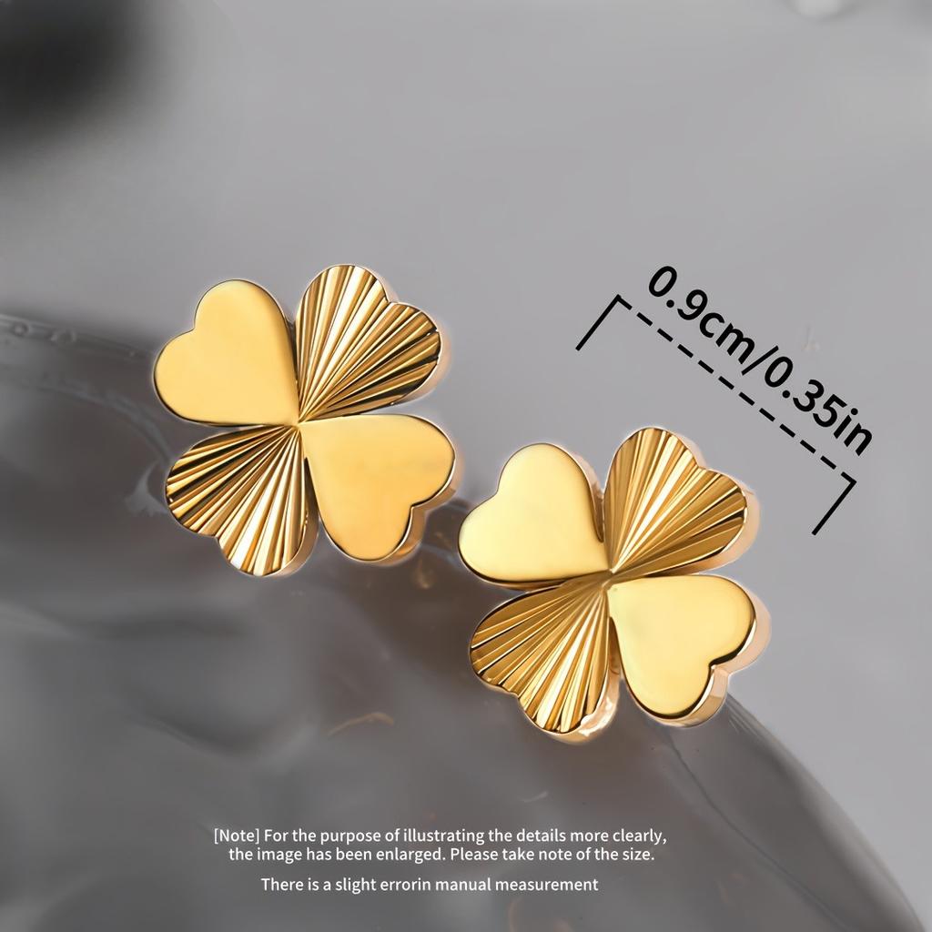 A Pair of Lucky Clover Earrings, Lightweight and Durable Design, Versatile Earrings for Daily Wear, Symbolizing Exquisite Earrings and Luck.