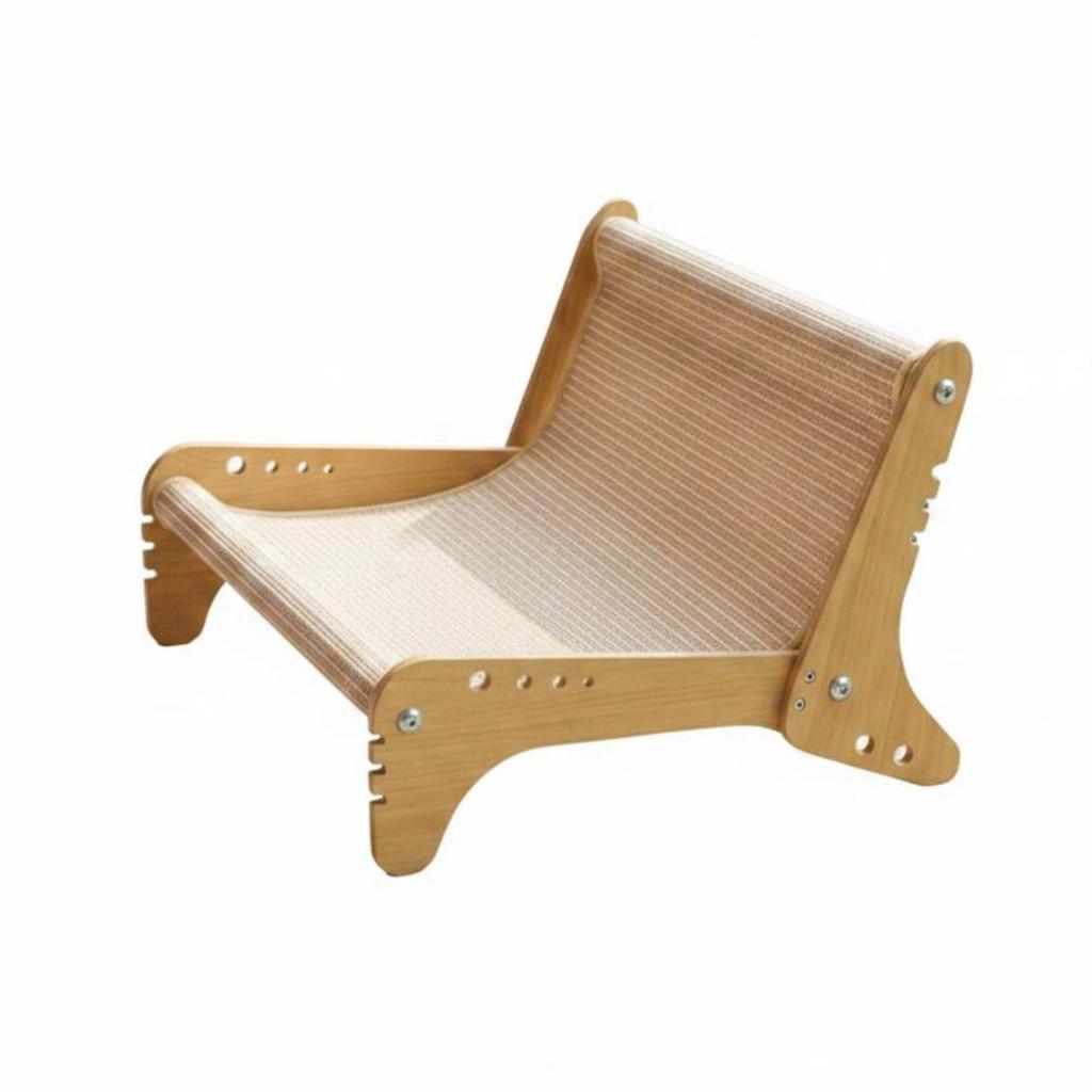 Cat Scratching Sofa Wooden Lounge Chair Jute Scratcher Pet Furniture for