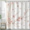 2D Printed Shower Curtain Featuring a Beautiful Pink Cherry Blossom Design, Includes 12 Hooks, Made of Printed Polyester, Mach