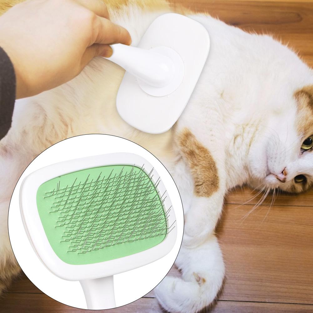 Haustier 360 Grad Pflege Nadelkamm Fellentfernung Reinigungsbürste für Hund Katze grün L