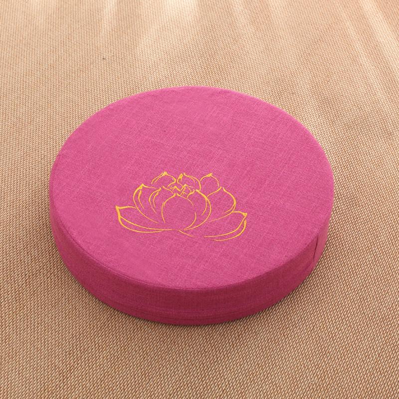 Thick Washable Japanese Zen Meditation Cushion - Round Tatami Linen Seat for Home and Balcony