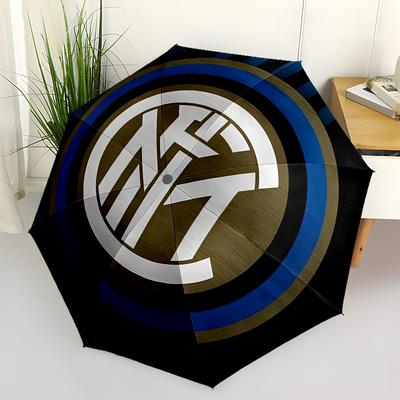 Inter Milan, Badge- Automatic Opening and Closing, 8-rib Structure Portable Umbrella, Suitable for Men and Women In All Seasons - Perfect Gi