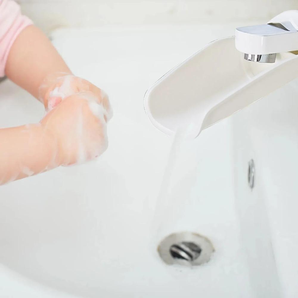 White Faucet Extender Adjustable Child Hand Washing Assistant Sink Extender  Bathroom
