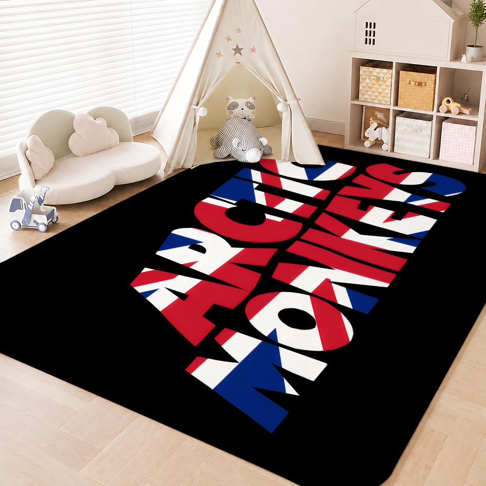 Band A-ArcticS M-Monkeys Floor Mat Floor Mat Soft Flannel Non-Slip Door  Rug for Living Room