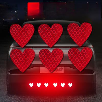 10pcs Heart-Shaped Car Reflective Stickers Enhances Nighttime Safety and Style