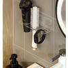 1pc Clear Acrylic Wall-Mounted Bathroom Organizer - No-Drill Storage Rack for Hair Brushes, Combs, Toiletries - Space-Saving