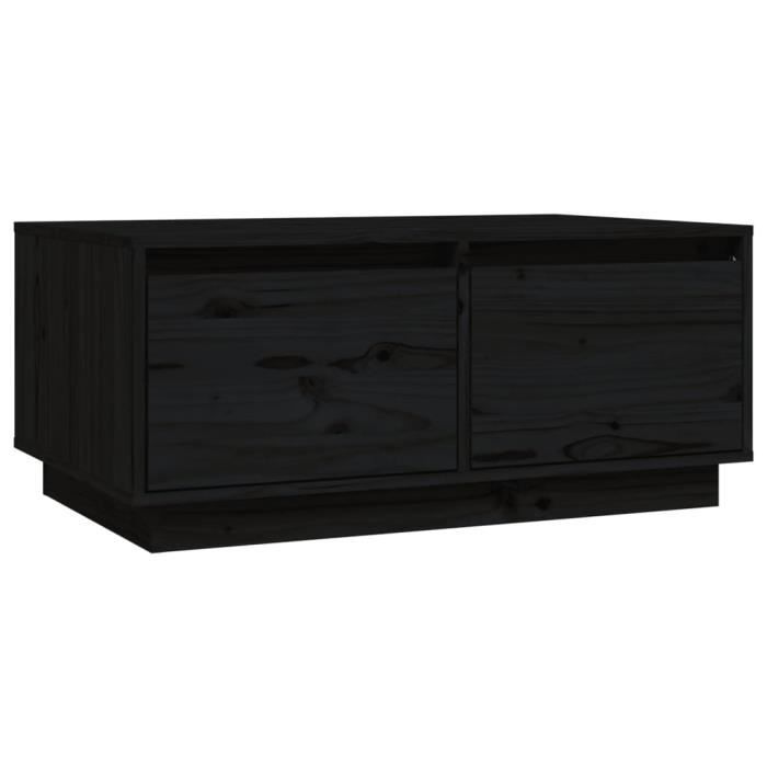 814443 vidaXL Coffee Table Black 80x50x35 Cm Solid Pine Wood