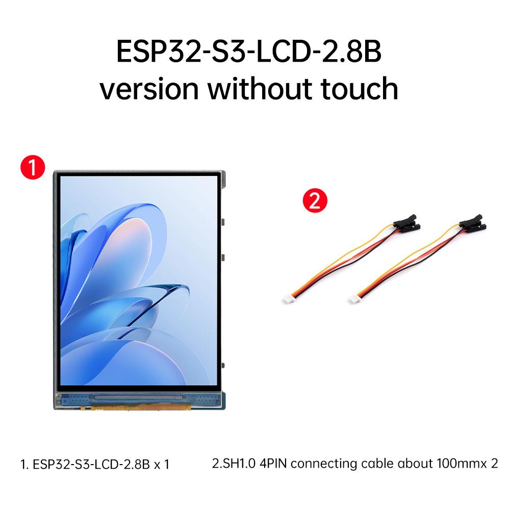 ESP32-S3 2.8 Inch LCD Screen Wifi Bluetooth Development Board Capacitive Touch Display Development Board Optional