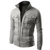 Mens Slim Fit Stand Collar Long Sleeve Coat Top Military Jacket For Stylish Look