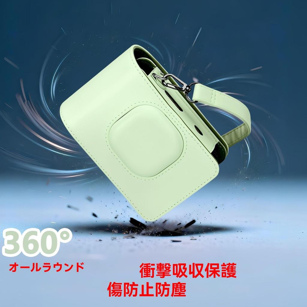 Protective Camera Case Compatible with Fujifilm Instax LiPLAY, 5-Sheet Magnetic Photo Frame, Instant Camera Accessories, PU Leather Bag with Detachabl