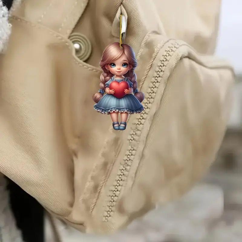 Unique Acrylic Car Pendant Charming Cartoon Design Versatile Home Decor Accessory