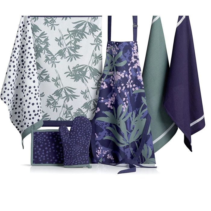 Tablier en coton - Fleuri - 80 x 85 cm - Sangle ajustable - Entretien facile