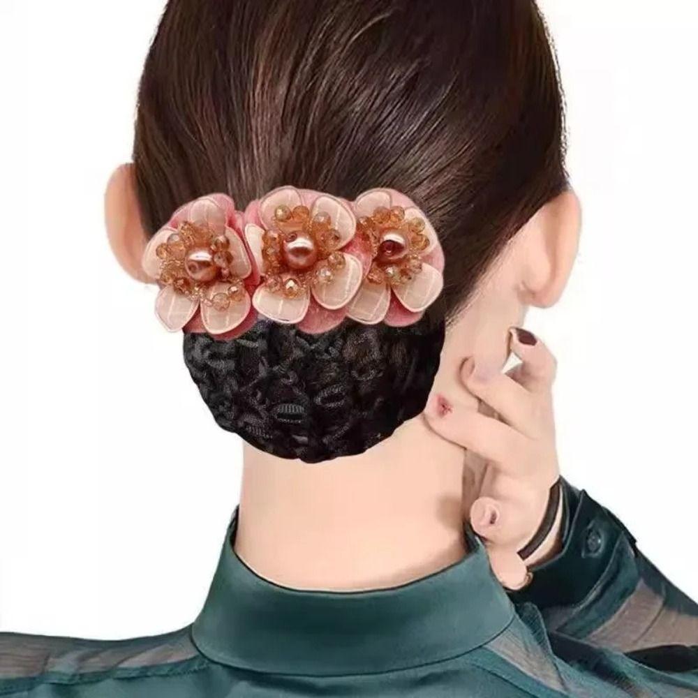 Cloth Hair Bun Net Korean Style Office Hair Flower Spring Hair Clip  Hotel Staff Uniform