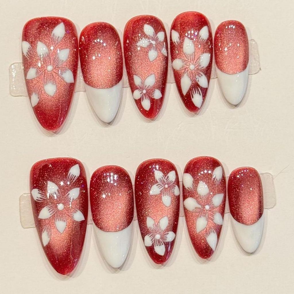 10pcs Hand Painted Gel Press Nails Beautiful Luxury Customized Design Handmade Press On Nails