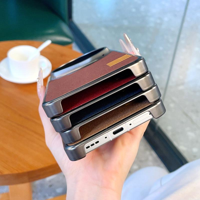 Vintage Tap-on-leather Gray Edges Lens Raised Protective Lens Case For Oppo Find X9 Ultra/9 Pro/X9s Pro/X9 Protect Cover