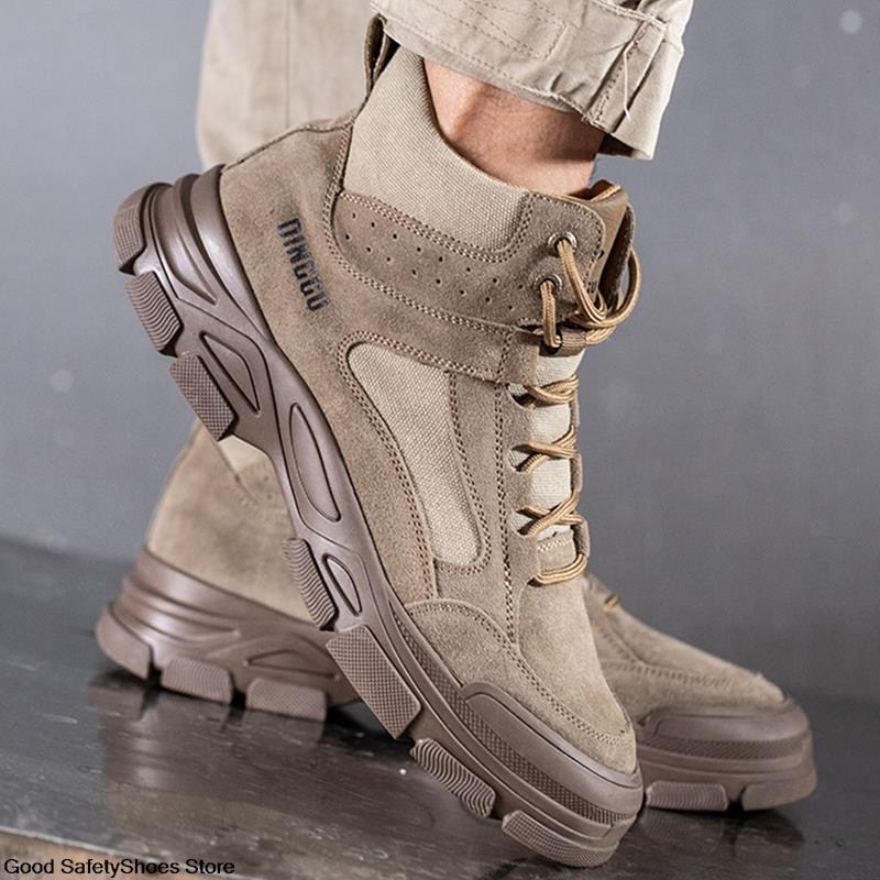 Indestructible Safety Boots Shoes Men Puncture-Proof Work Shoes Steel Toe Work Boots Men Anti-Slip Safety Shoes Footwear Male