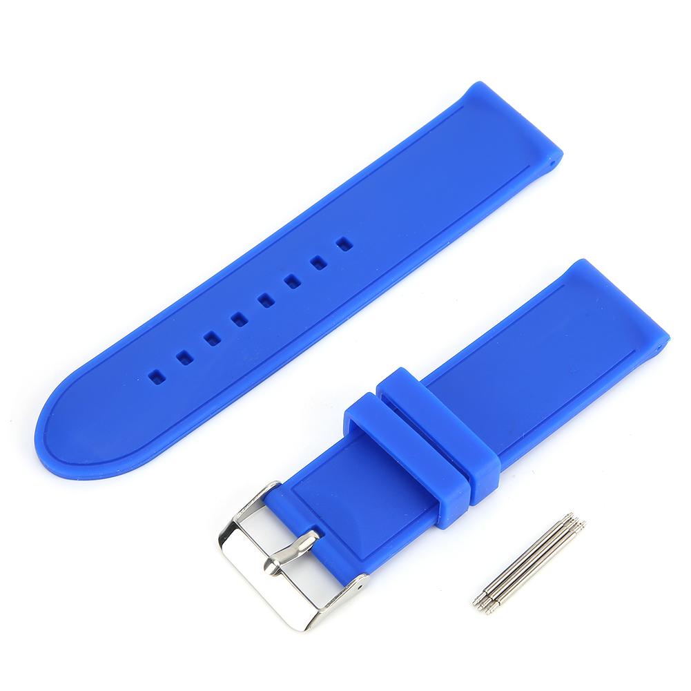 

24mm Watch Band Silicone Pin Buckle Waterproof Sweat Proof Watch Strap