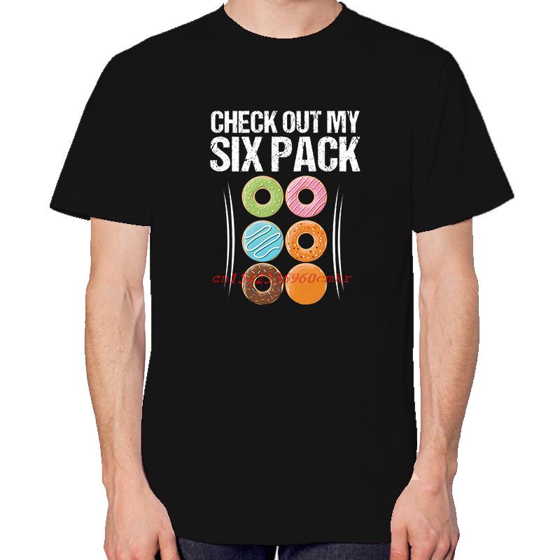 Check Out My Six Pack Abs Muscle Donut Gift Graphic T Shirts Summer Crewneck Tees Tops Cotton Unisex Breathable Print T Shirt
