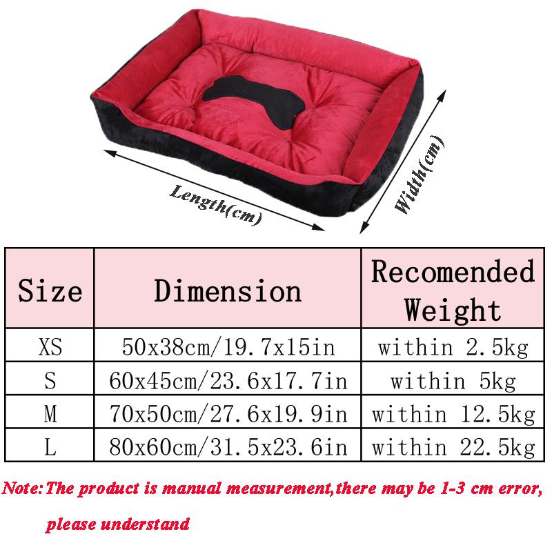 Square Breathable Dog Bed for Large Dog Cushion Non-slip Sleeping Cat Bed Winter Warm Thickened Dog Bed Soft Cat Mat Pet House