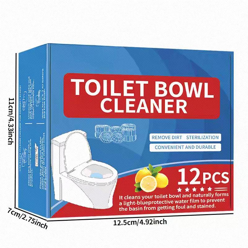 12PCS Blue Automatic Toilet Cleaning Blocks Fresh Fragrance Scale Removal No Scrubbing Required Bathroom Care Products