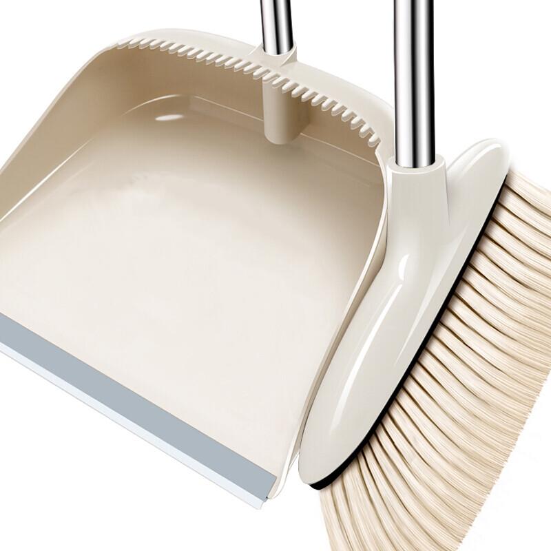 Soft Bristle Broom & Dustpan Set with Scraper
